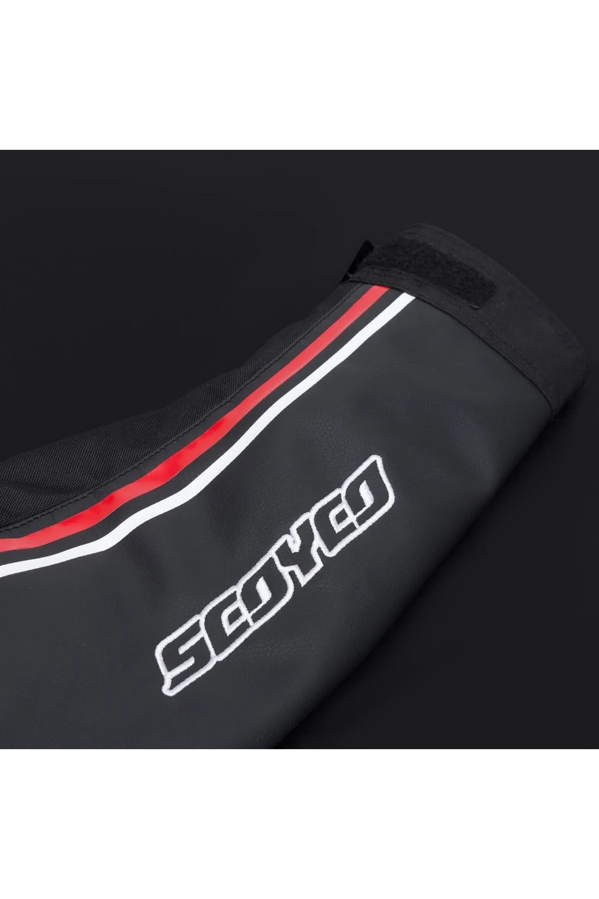SCOYCO JK153 MONT SİYAH-KIRMIZI DERİ MONT